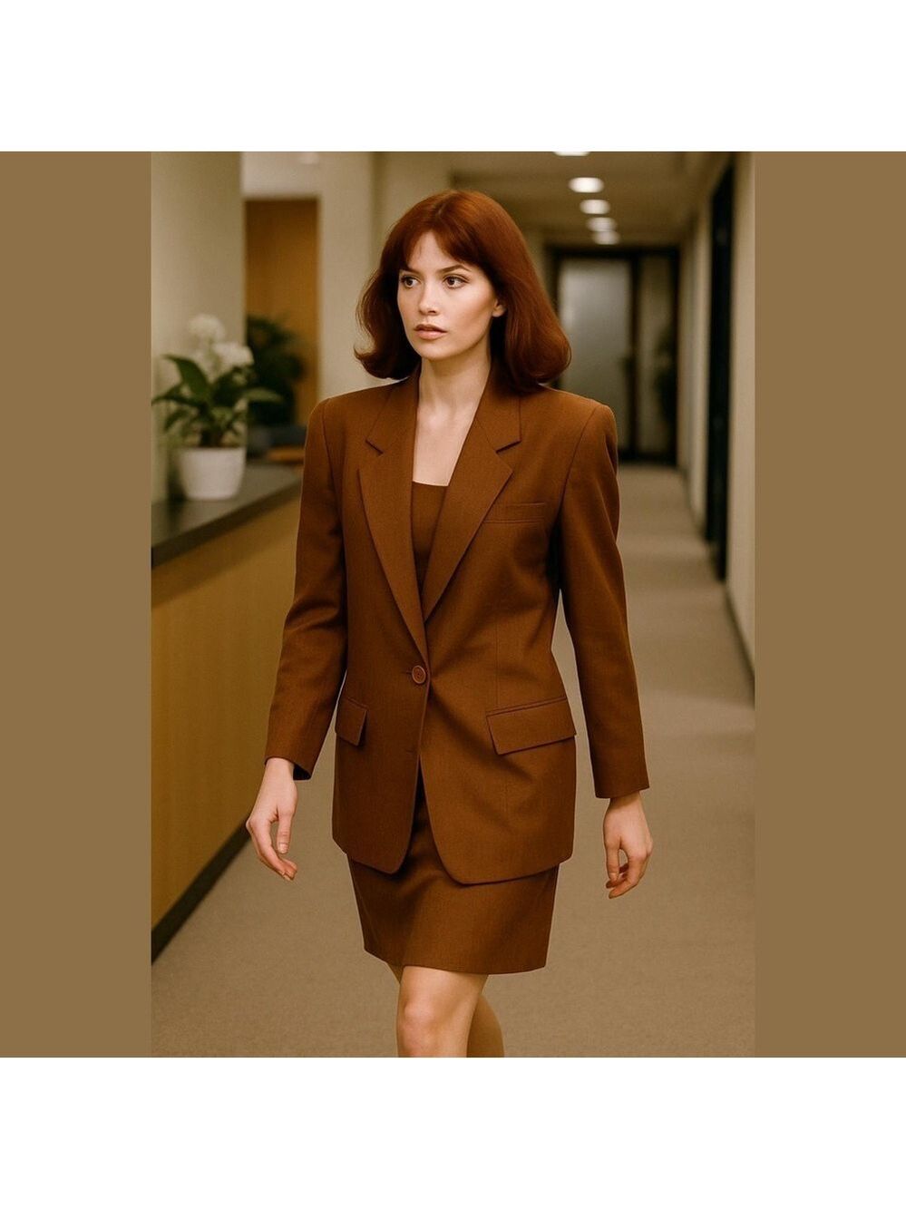 80s 2PC SLUBBED SILK OVERSIZED LONG BLAZER & WRAPPED PENCIL SKIRT LUXURY SZ 10
